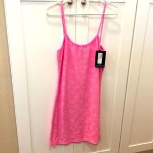 PLT logo pink towel dress coverup size large